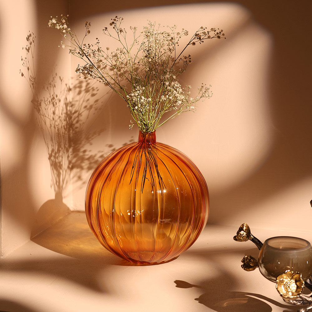 Cirque Round Glass Vase Medium - Mocha