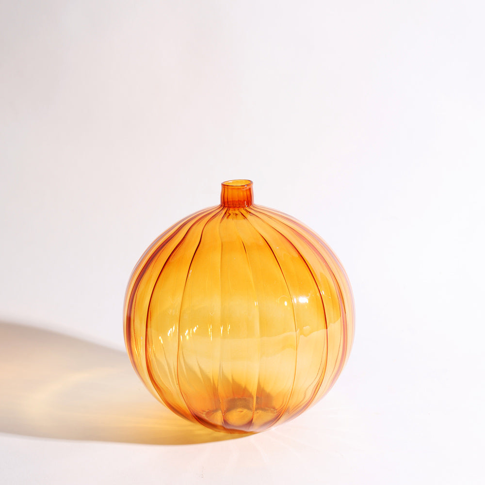Cirque Round Glass Vase Medium - Amber