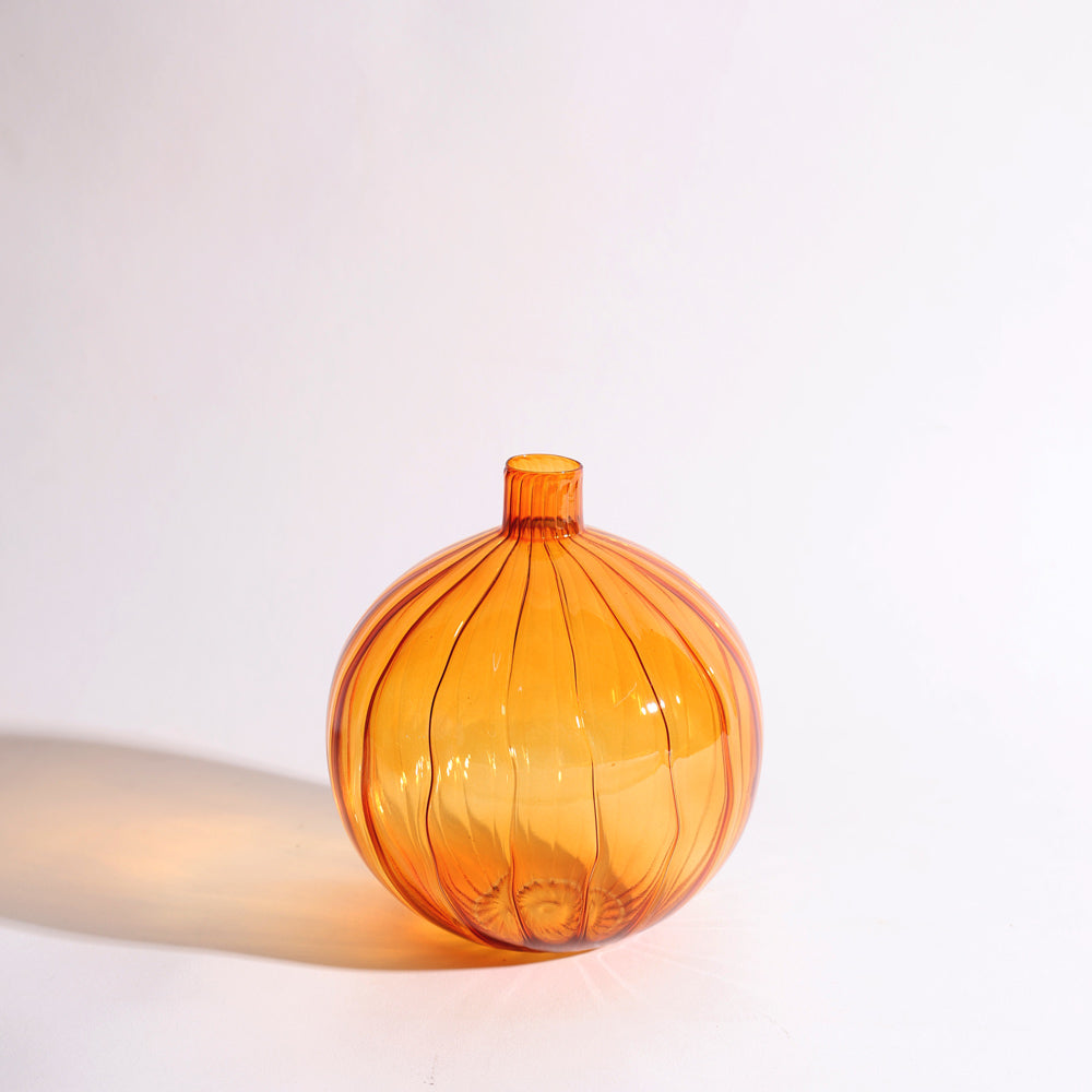 Cirque Round Glass Vase Short - Mocha