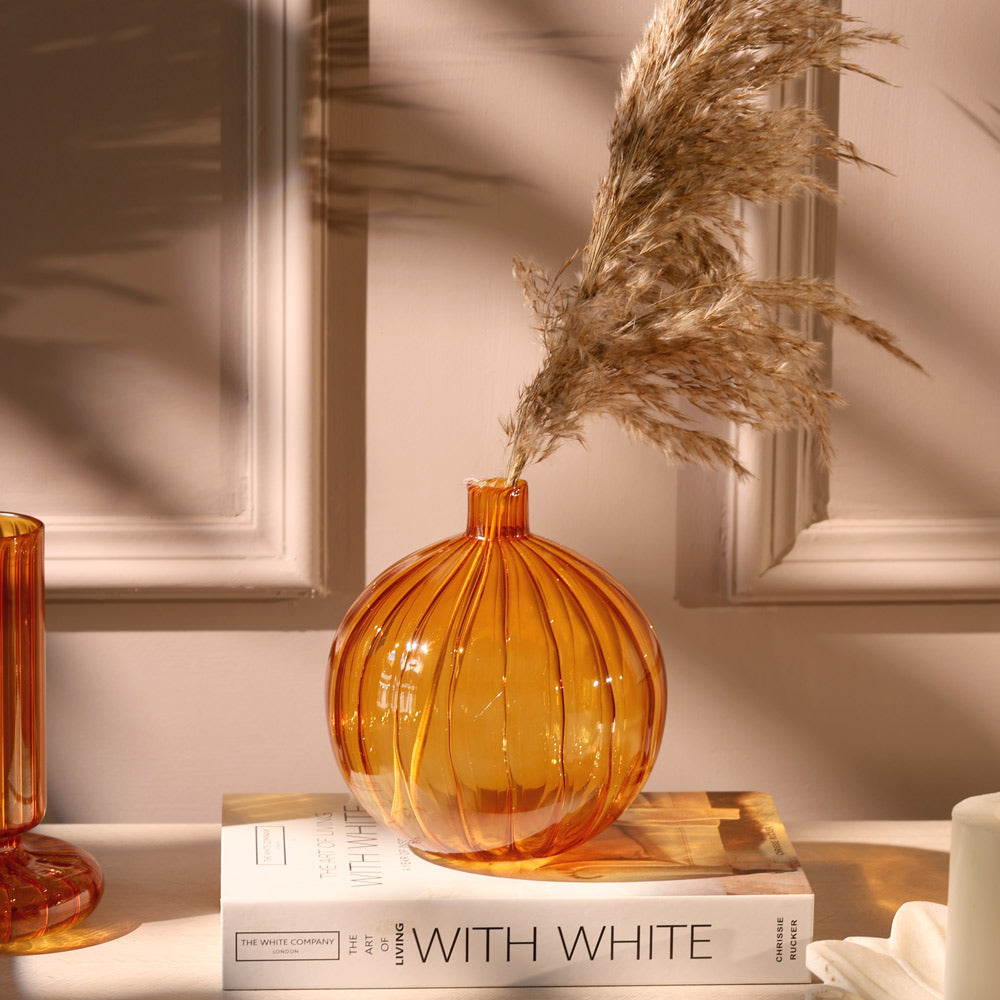 Cirque Round Glass Vase Short - Mocha