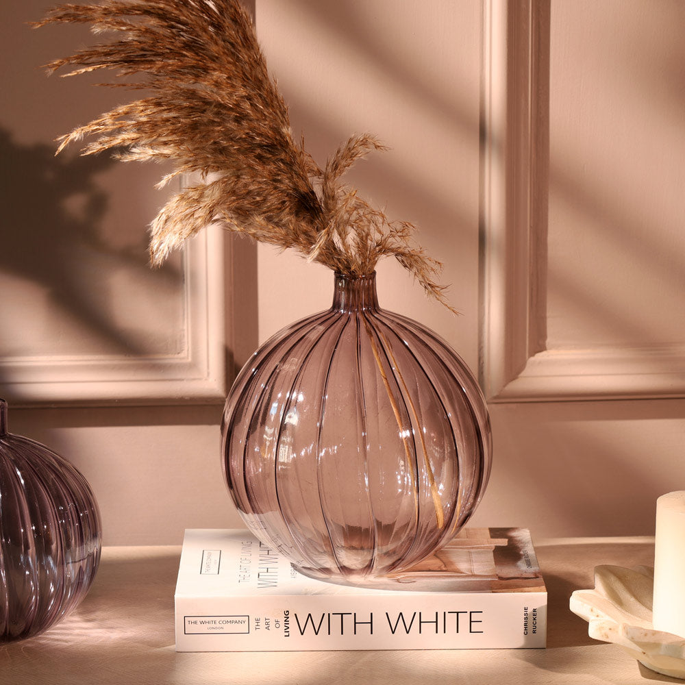 Cirque Round Glass Vase Medium - Smoke