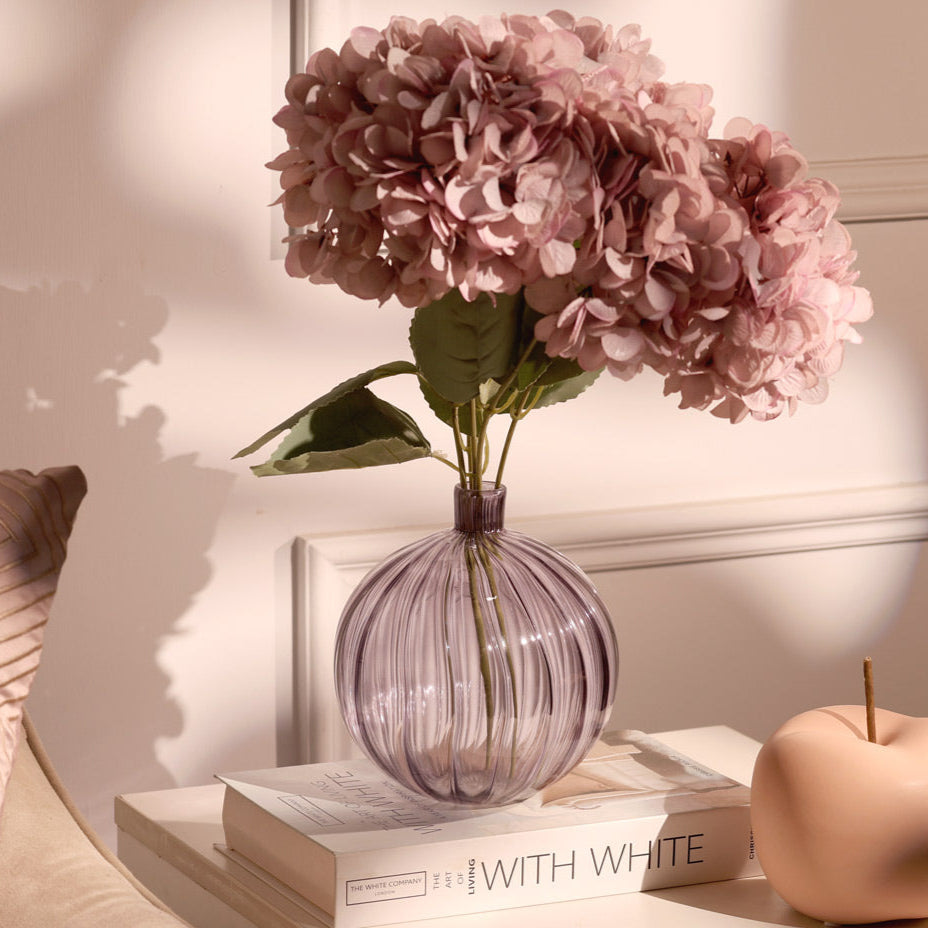 Cirque Round Glass Vase Short - Smoke