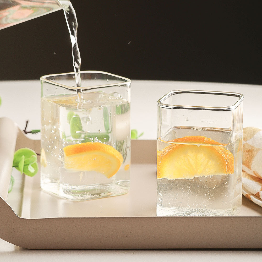Borosilicate Square Short Tumblers, Set of 2