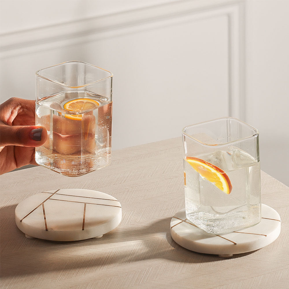 Borosilicate Square Short Tumblers, Set of 2