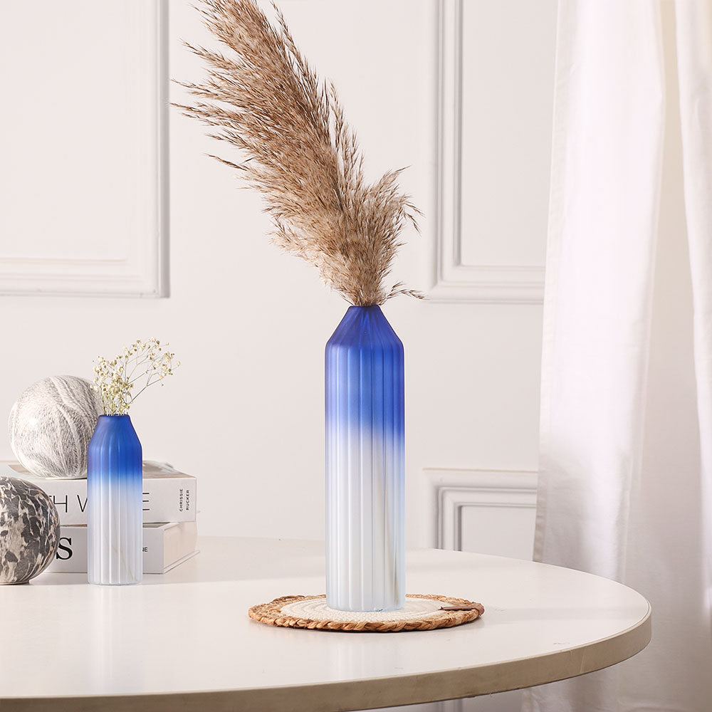 Botella Glass Vase Medium - Frosted Sapphire