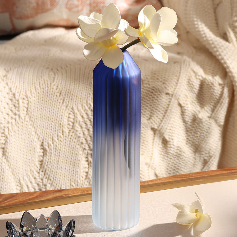 Botella Glass Vase Tall - Frosted Sapphire