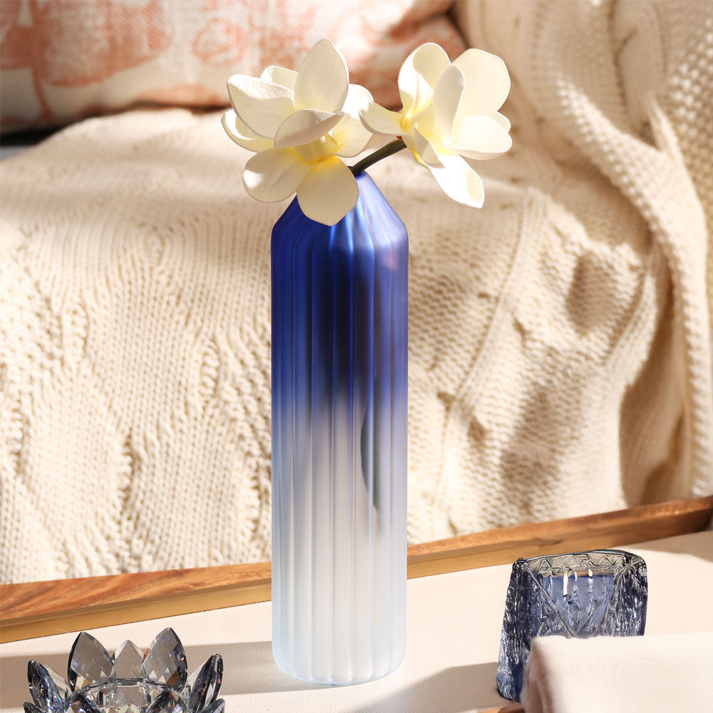 Botella Glass Vase Medium - Frosted Sapphire