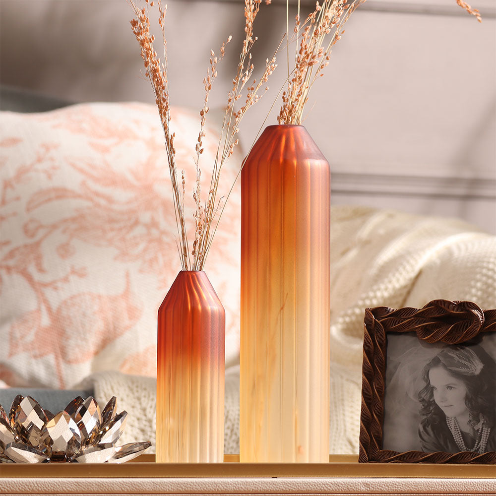 Botella Glass Vase Short - Frosted Amber