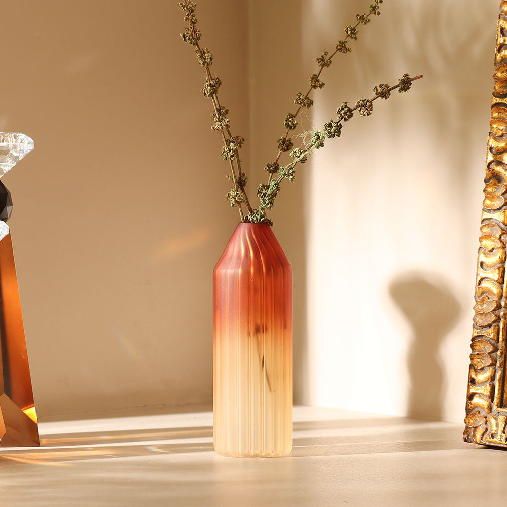 Botella Glass Vase Short - Frosted Amber