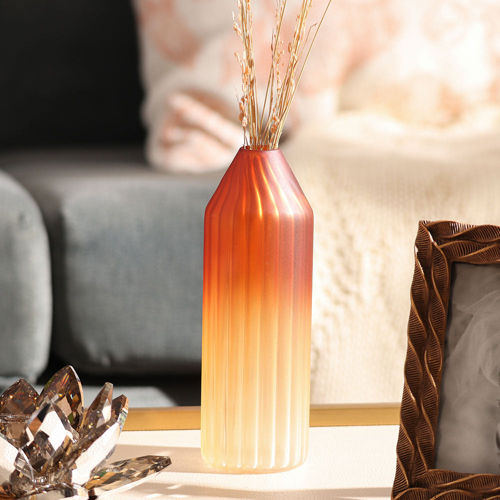 Botella Glass Vase Short - Frosted Amber