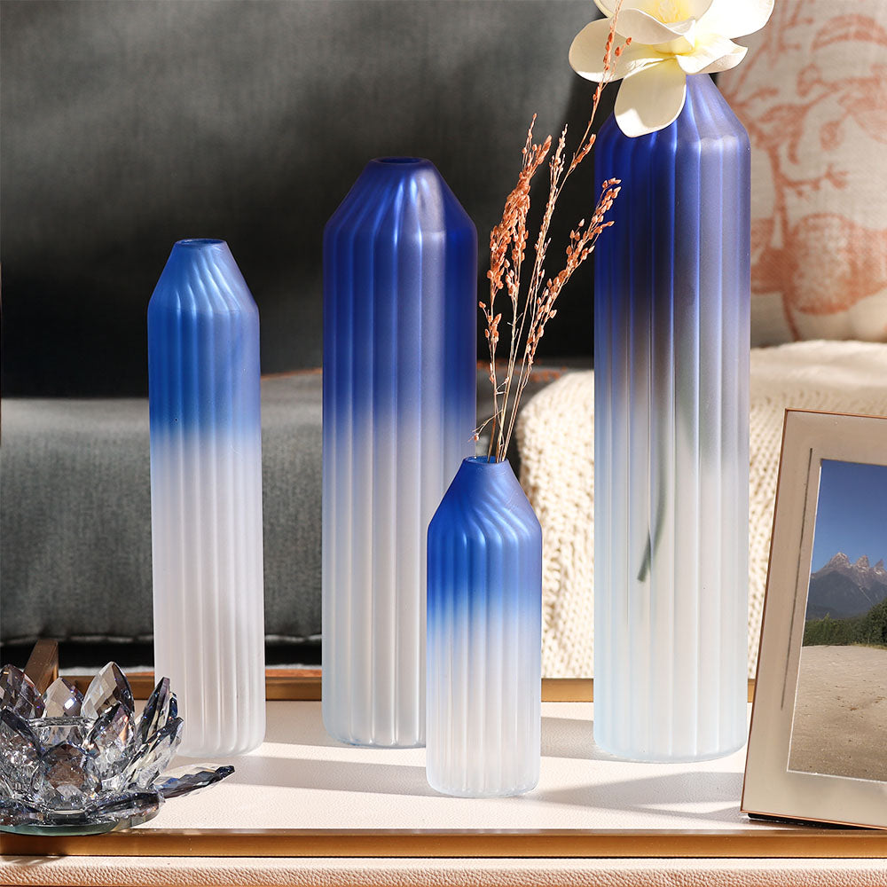 Botella Glass Vase Medium - Frosted Sapphire