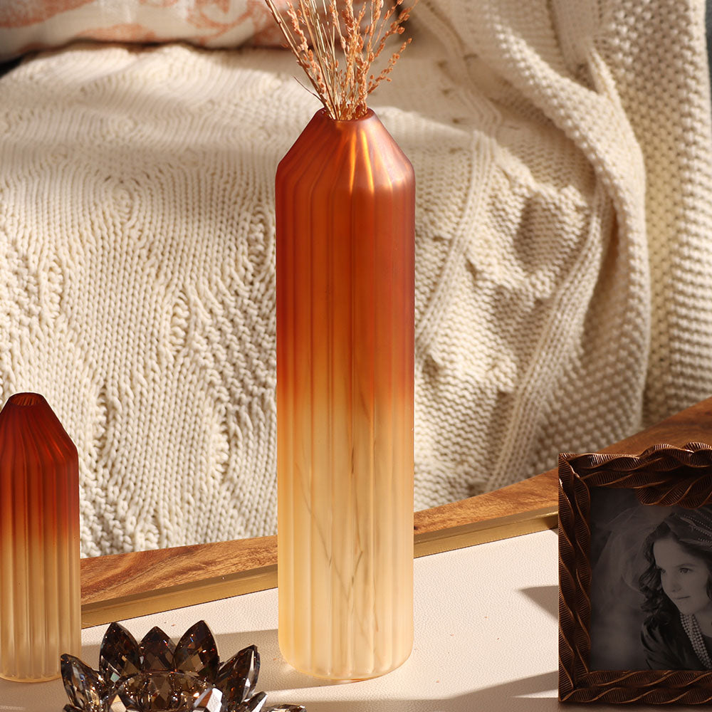 Botella Glass Vase Medium - Frosted Amber