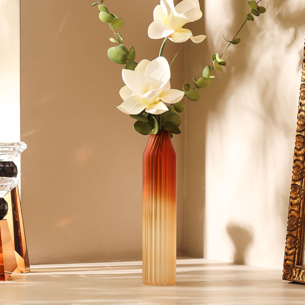 Botella Glass Vase Slim - Frosted Amber