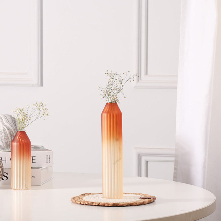 Botella Glass Vase Slim - Frosted Amber