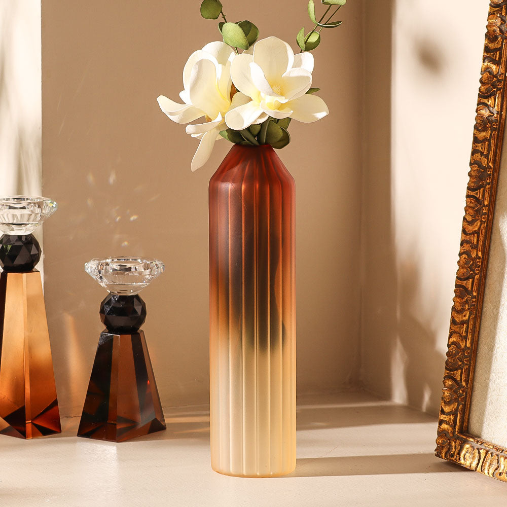 Botella Glass Vase Medium - Frosted Amber