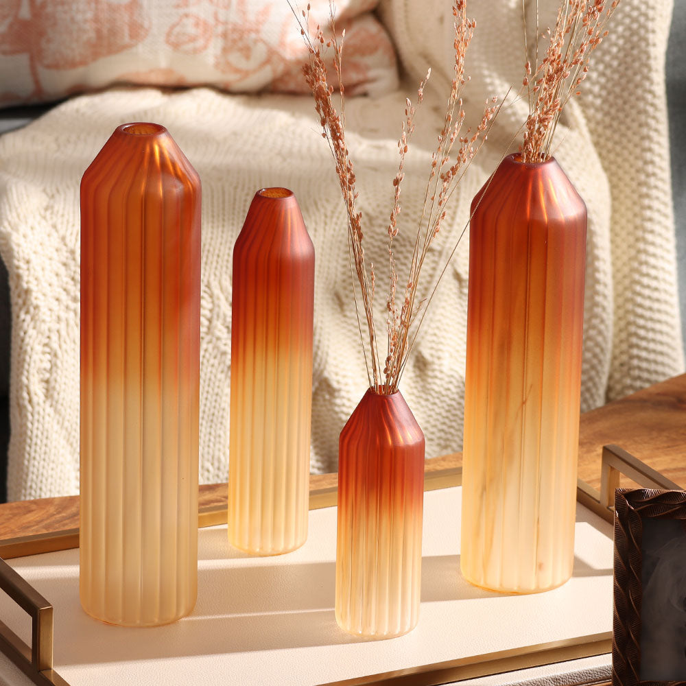 Botella Glass Vase Slim - Frosted Amber