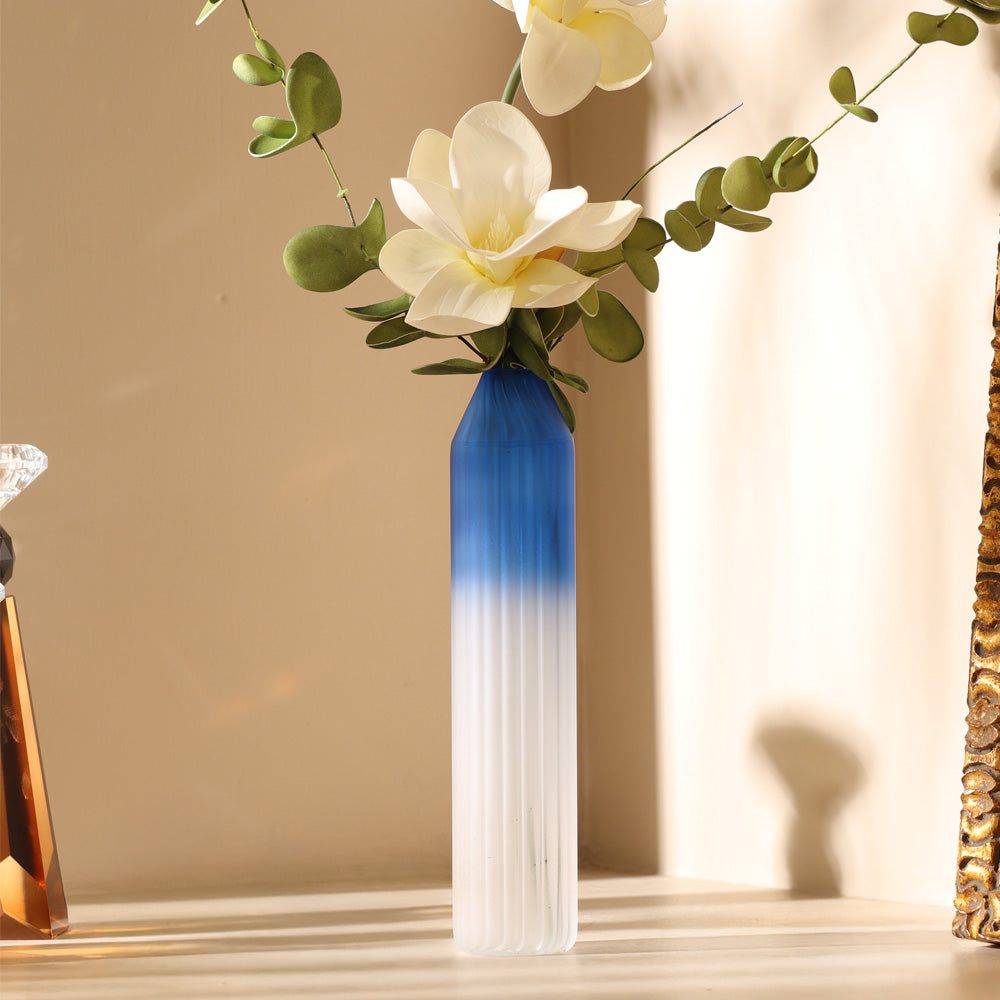 Botella Glass Vase Slim - Frosted Sapphire