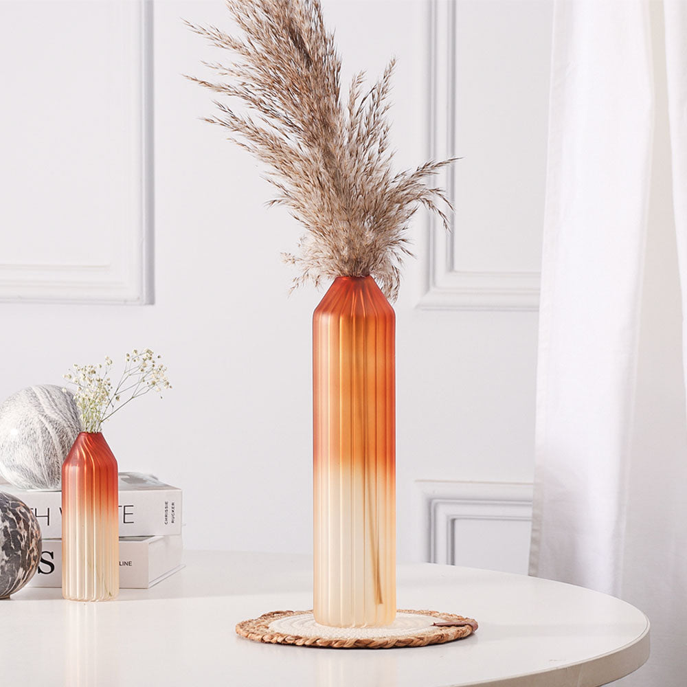 Botella Glass Vase Tall - Frosted Amber