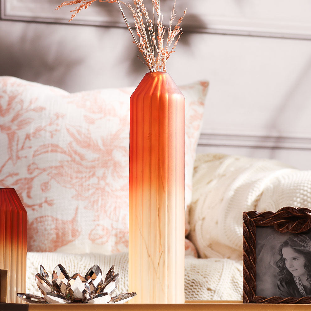 Botella Glass Vase Tall - Frosted Amber