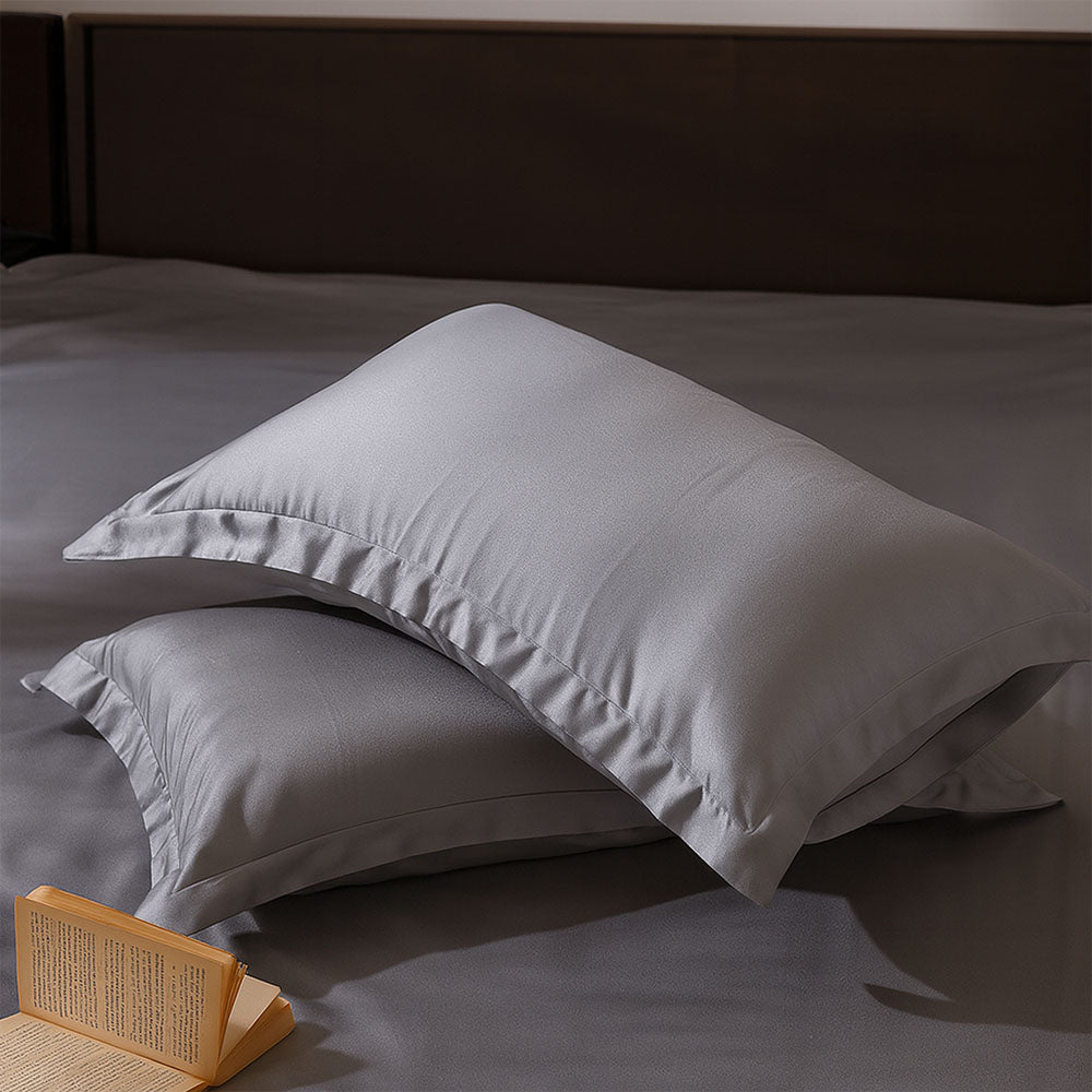 Bottega Bamboo Cotton King Size Bedsheet Set - Grey