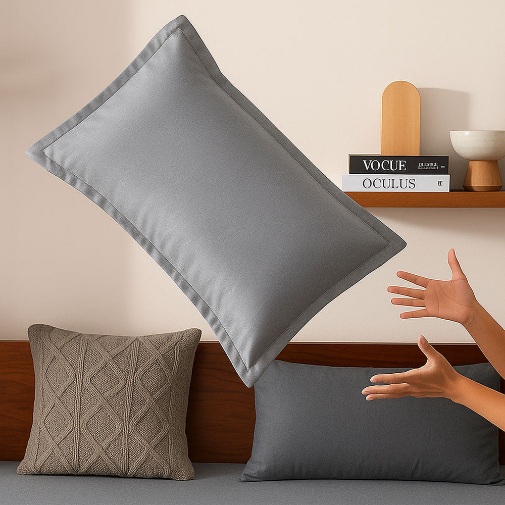 Bottega Bamboo Cotton King Size Bedsheet Set - Grey