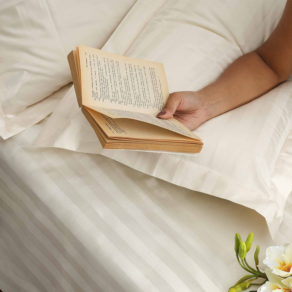 Manor King Size Cotton Bedsheet Set - Cream