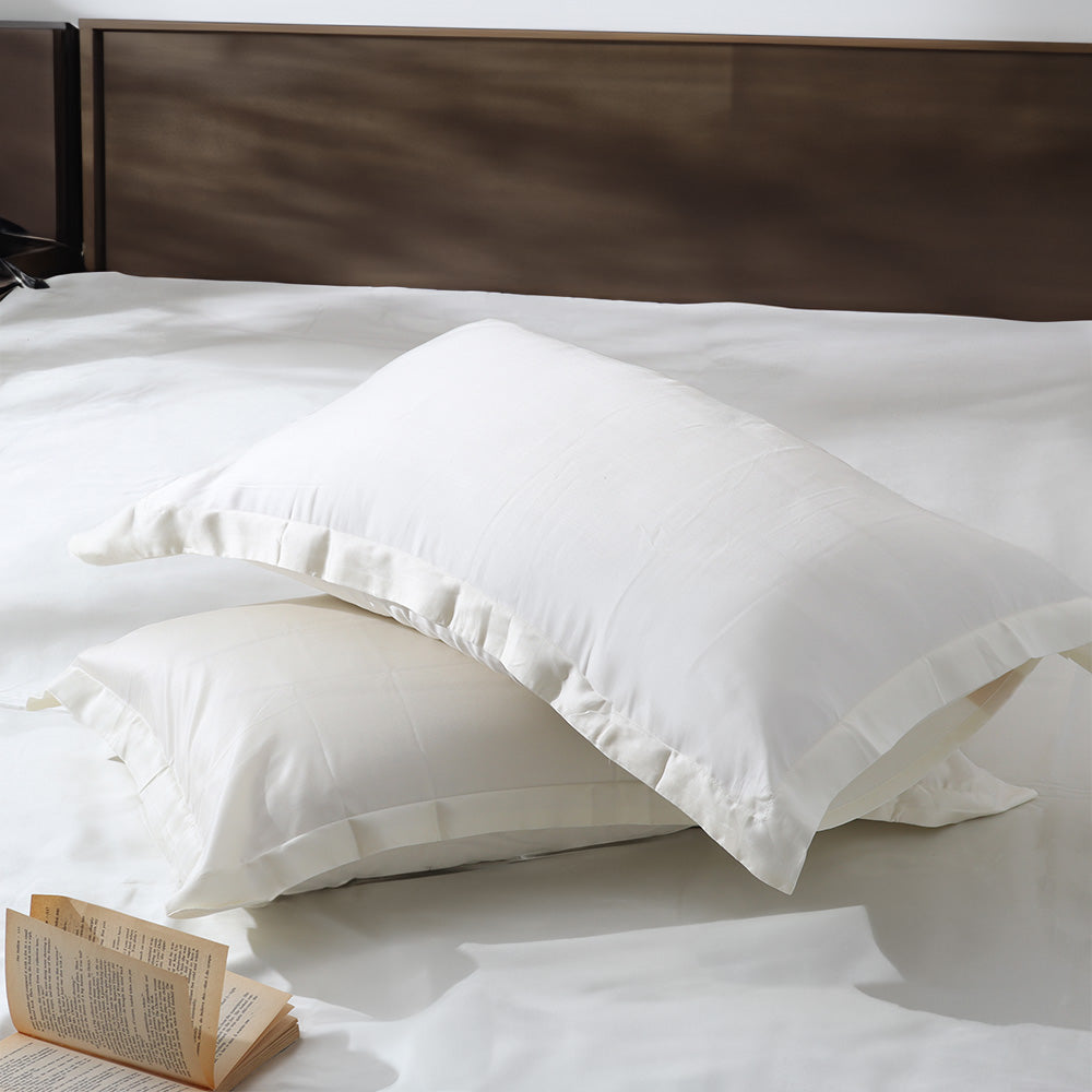 Bottega Bamboo Cotton King Size Bedsheet Set - Ivory
