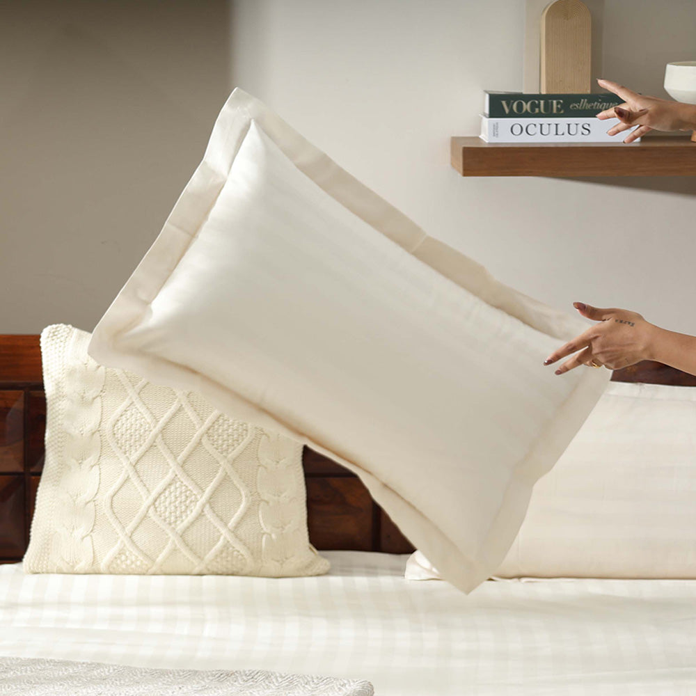 Manor King Size Cotton Bedsheet Set - Cream