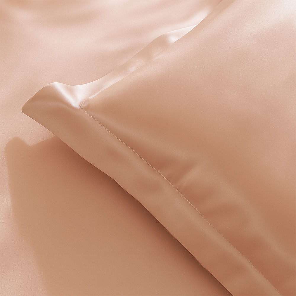 Bottega Bamboo Cotton King Size Bedsheet Set - Peach