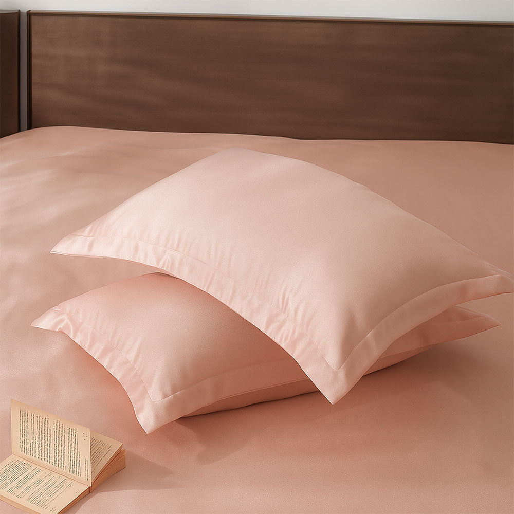 Bottega Bamboo Cotton King Size Bedsheet Set - Peach