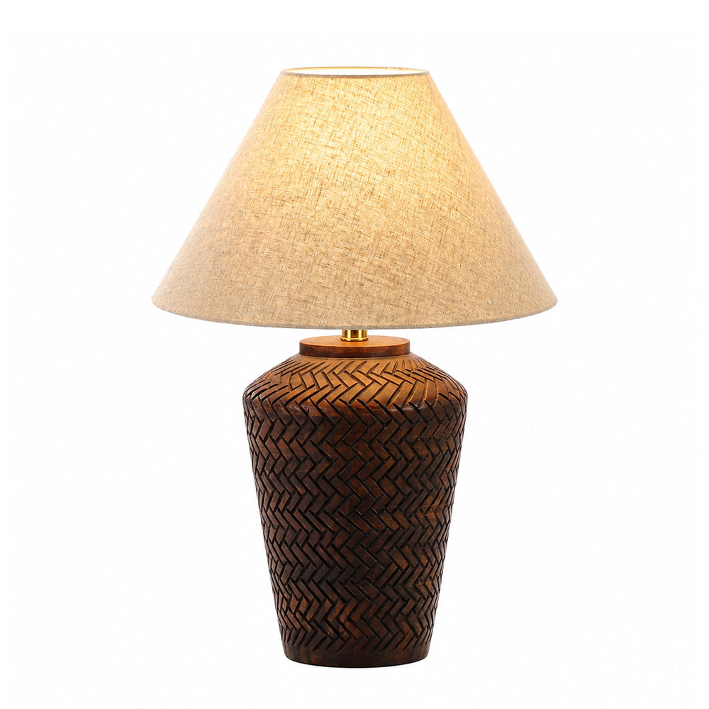 Brea Wooden Table Lamp XL - Walnut Tan