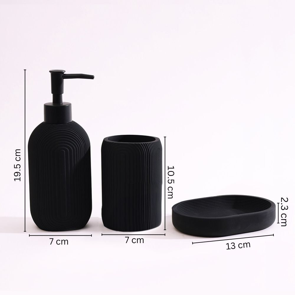 Brim 3-piece Bathroom Set - Black