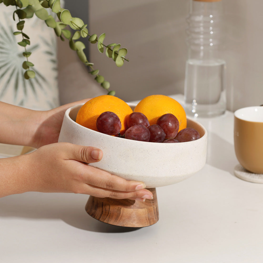 Brooks Elevated Fruit Bowl - Cream