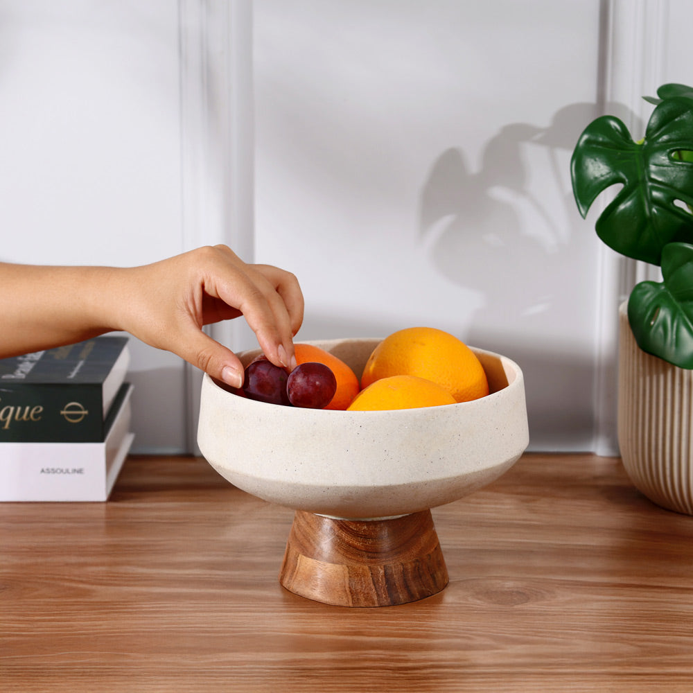 Brooks Elevated Fruit Bowl - Cream