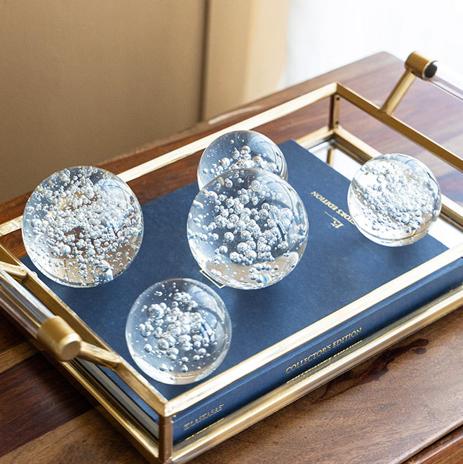 Bubbles Glass Decorative Balls, Set of 3 - Clear