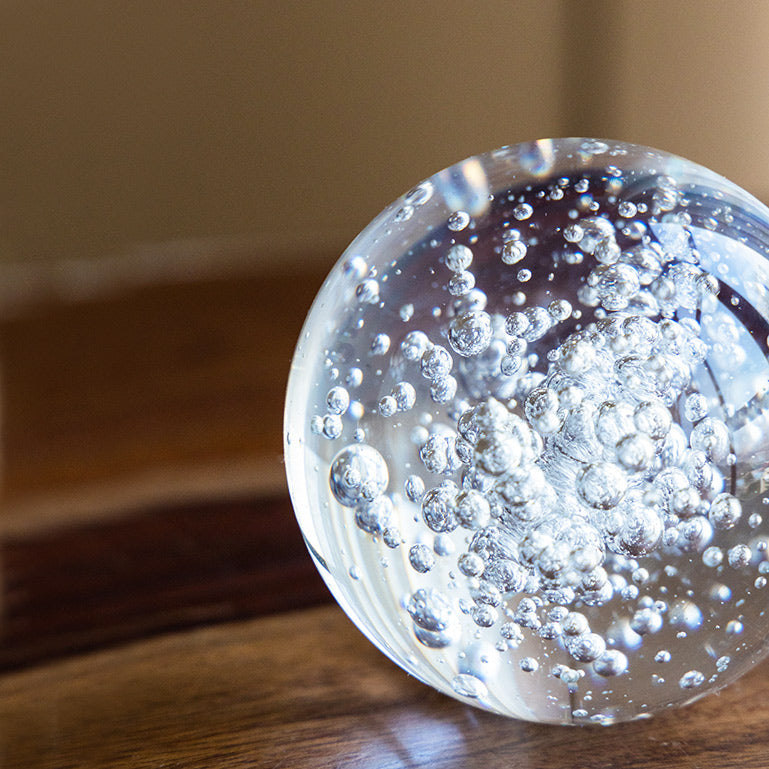 Bubbles Glass Decorative Balls, Set of 3 - Clear