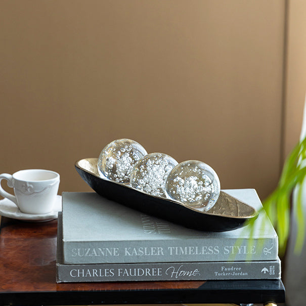 Bubbles Glass Decorative Balls, Set of 3 - Clear