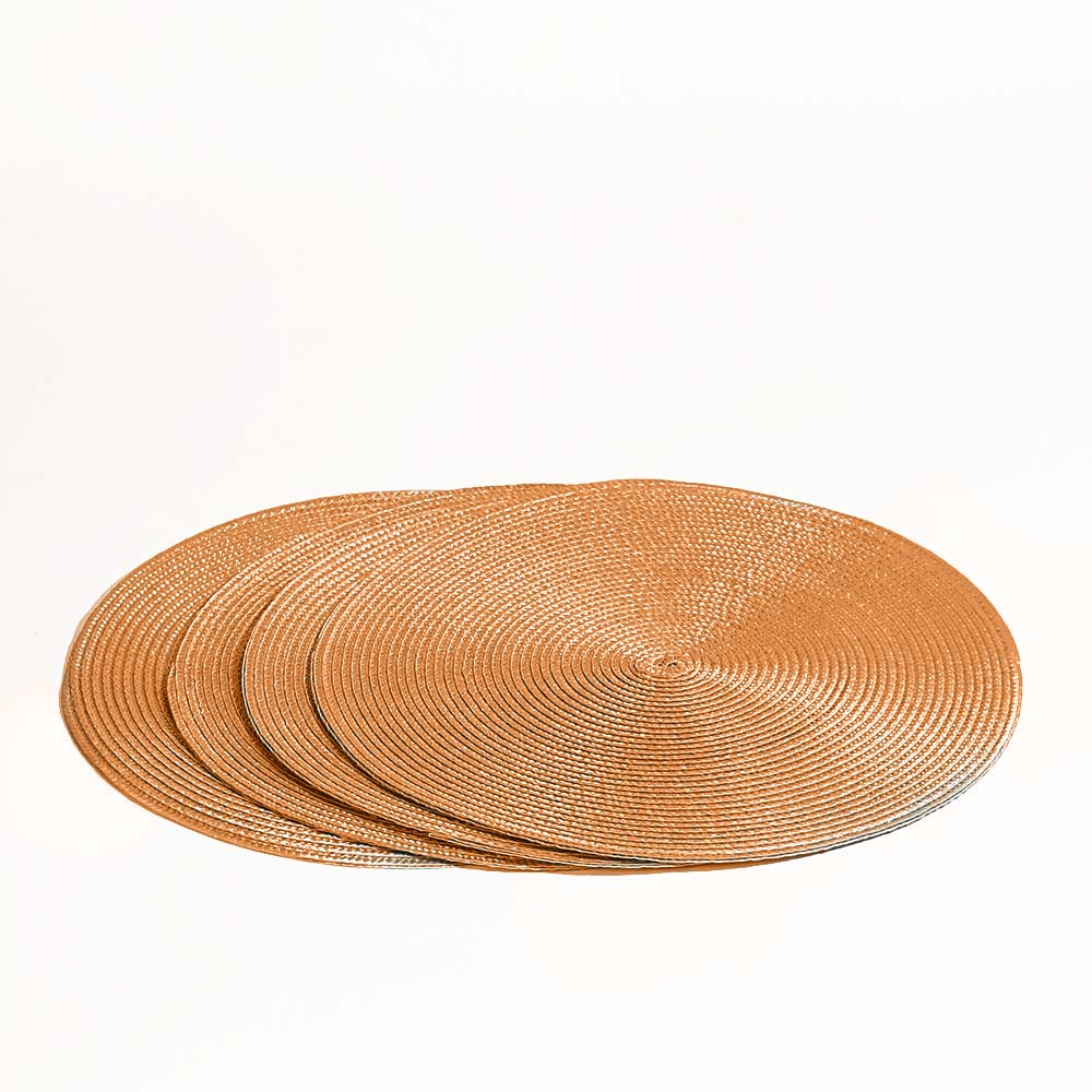 Bueno Round Placemats, Set of 4 - Mustard