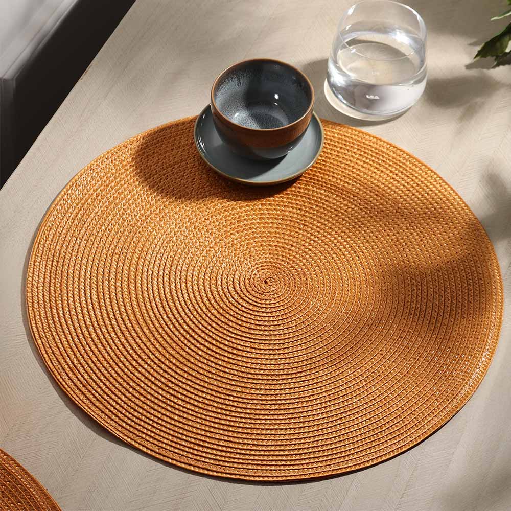 Bueno Round Placemats, Set of 4 - Mustard