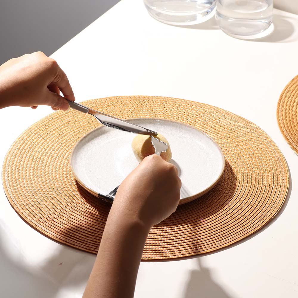 Bueno Round Placemats, Set of 4 - Mustard