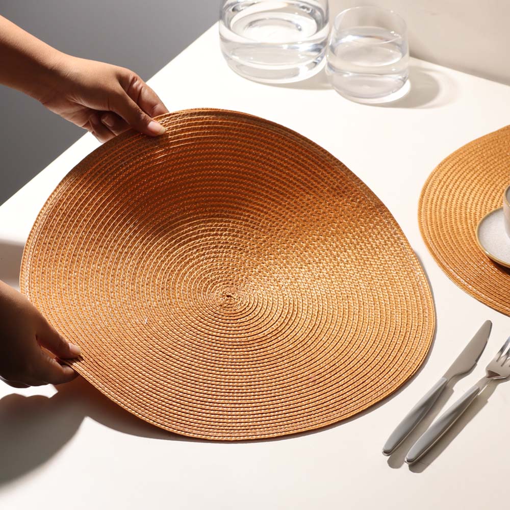 Bueno Round Placemats, Set of 4 - Mustard