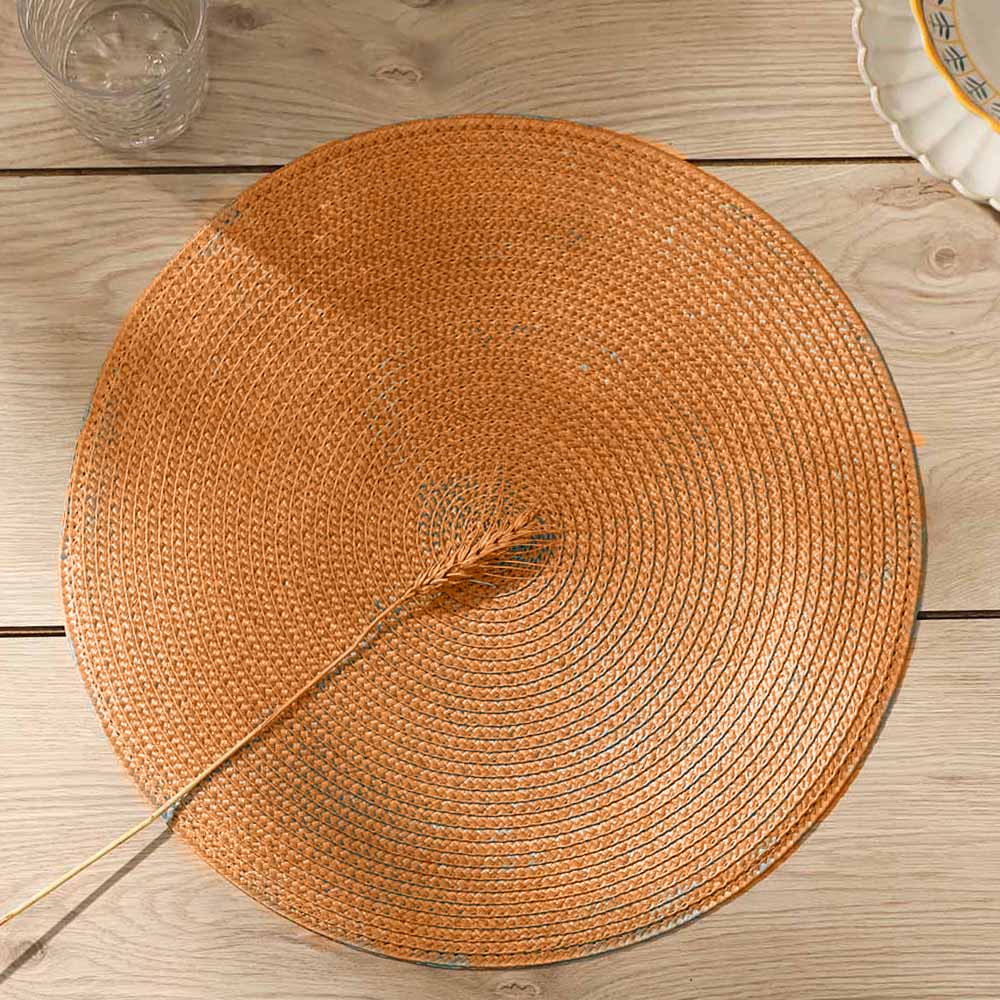 Bueno Round Placemats, Set of 4 - Mustard