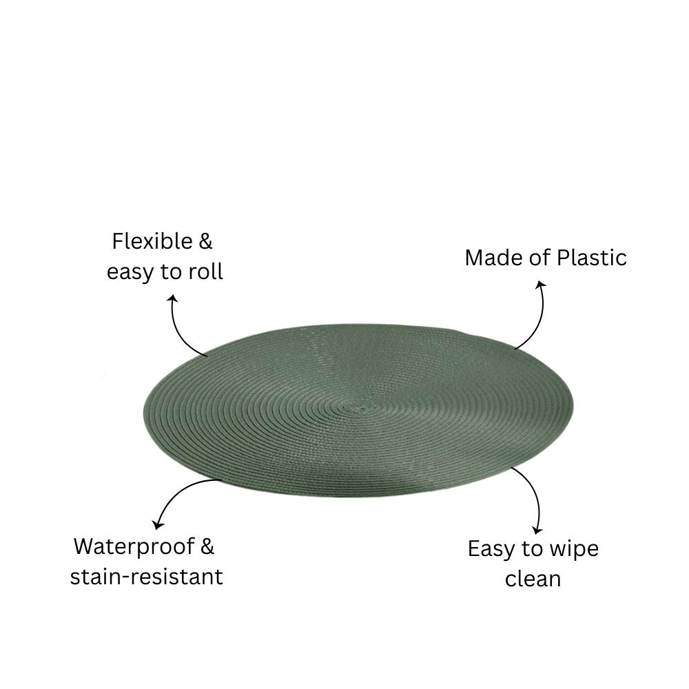 Bueno Round Placemats, Set of 4 - Green