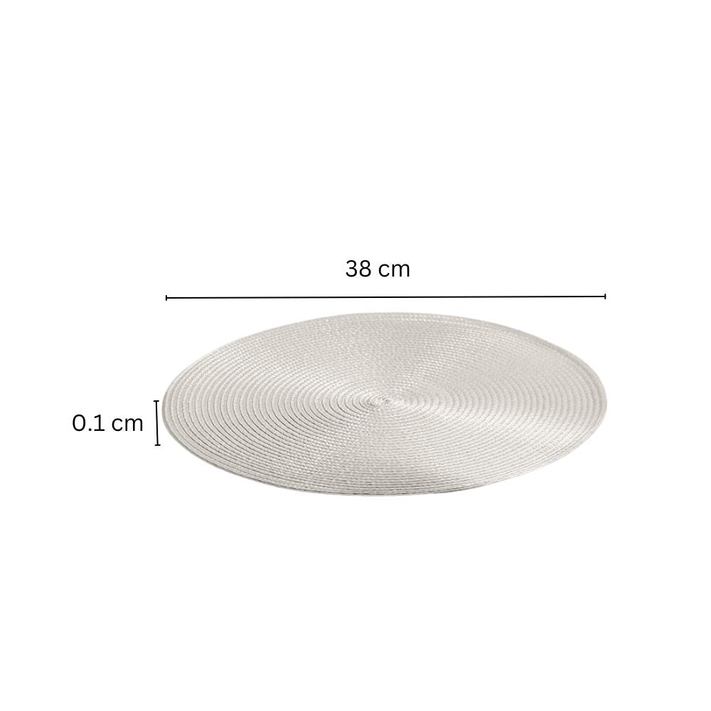 Bueno Round Placemats, Set of 4 - Grey Silver