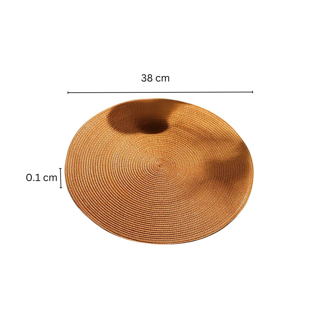 Bueno Round Placemats, Set of 4 - Mustard