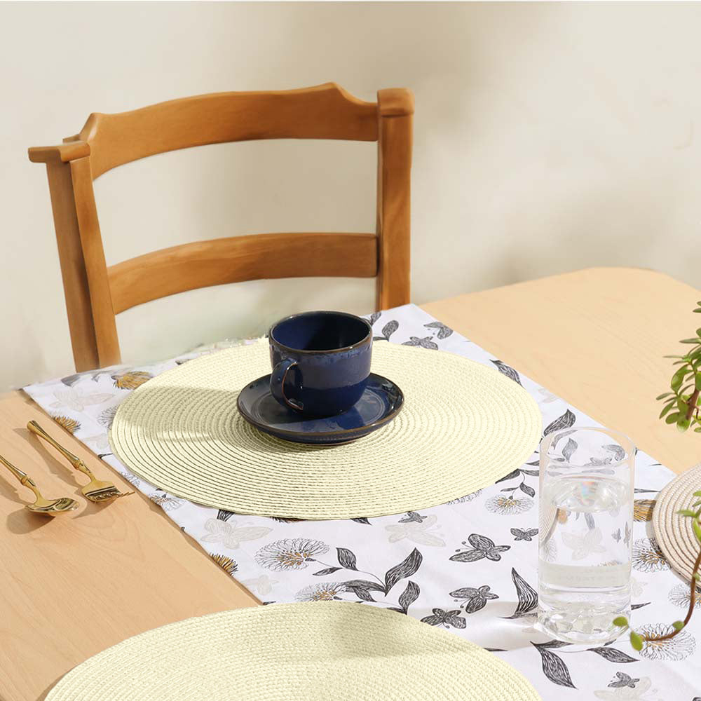 Bueno Round Placemats, Set of 4 - Off White