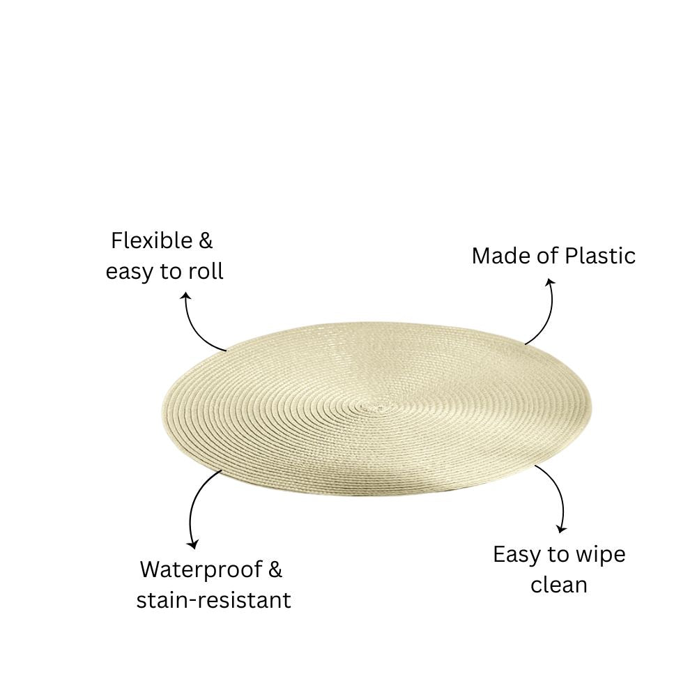 Bueno Round Placemats, Set of 4 - Off White