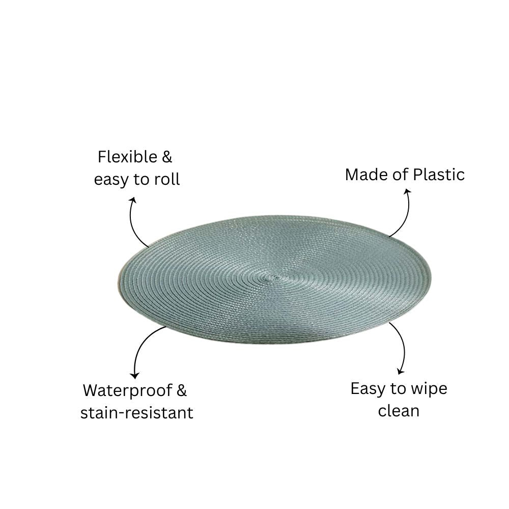 Bueno Round Placemats, Set of 4 - Sky Blue