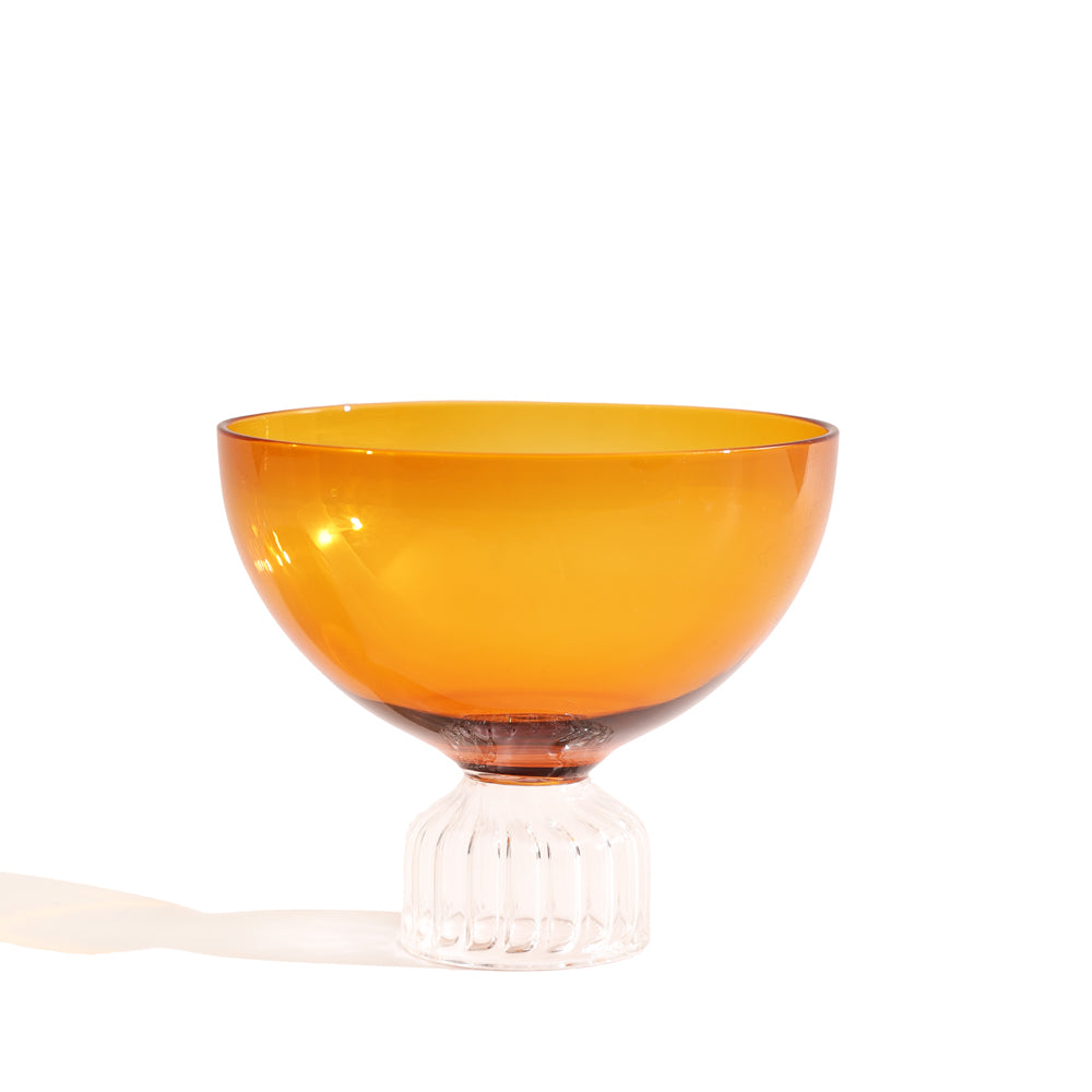 Buono Glass Dessert Cups, Set of 2 - Amber