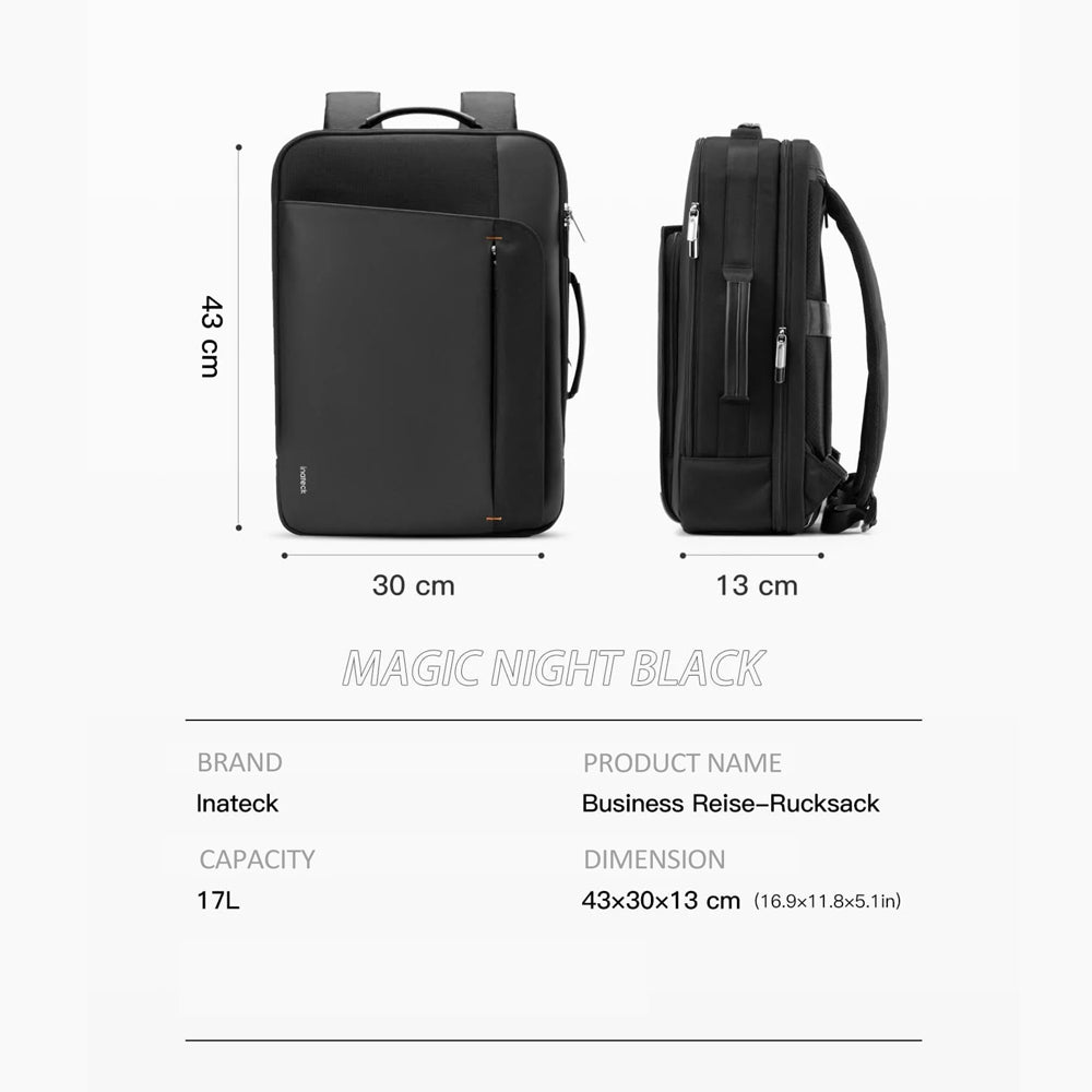 Business Travel Backpack 17L - Black